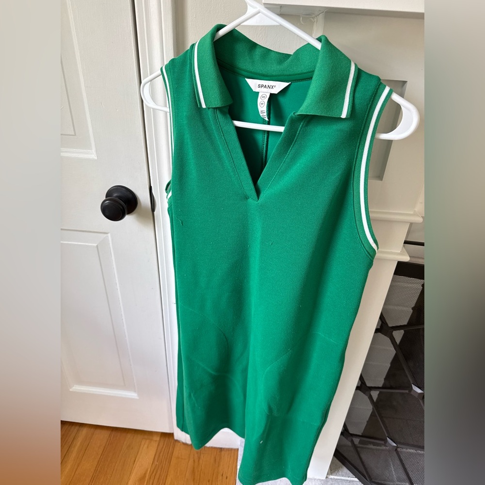 SPANX Emerald Green (Airpiqué Sleeveless Polo Dress)